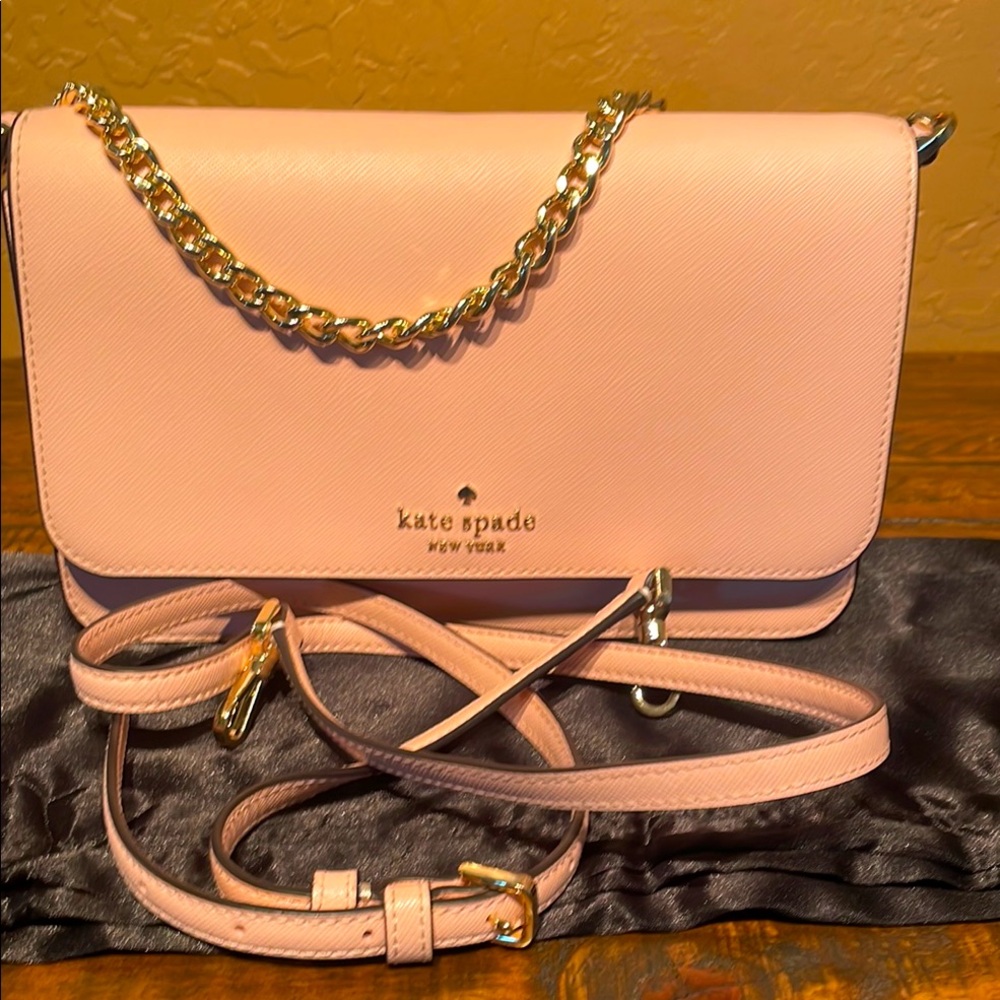 Kate Spade Madison Saffiano Pink Leather Shoulder or Crossbody Bag EUC